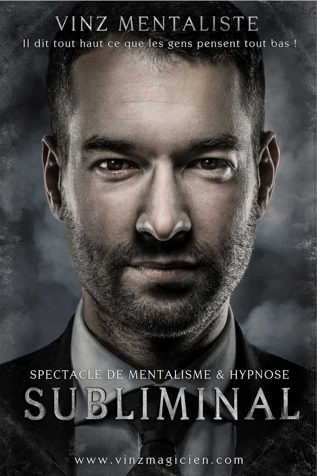 affiche spectacle de vinz le magicien